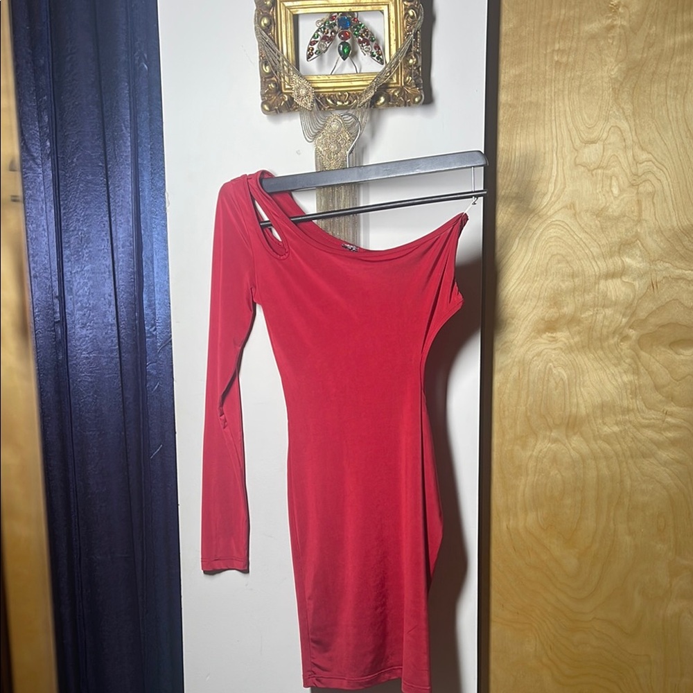 Red One-Shoulder Dress